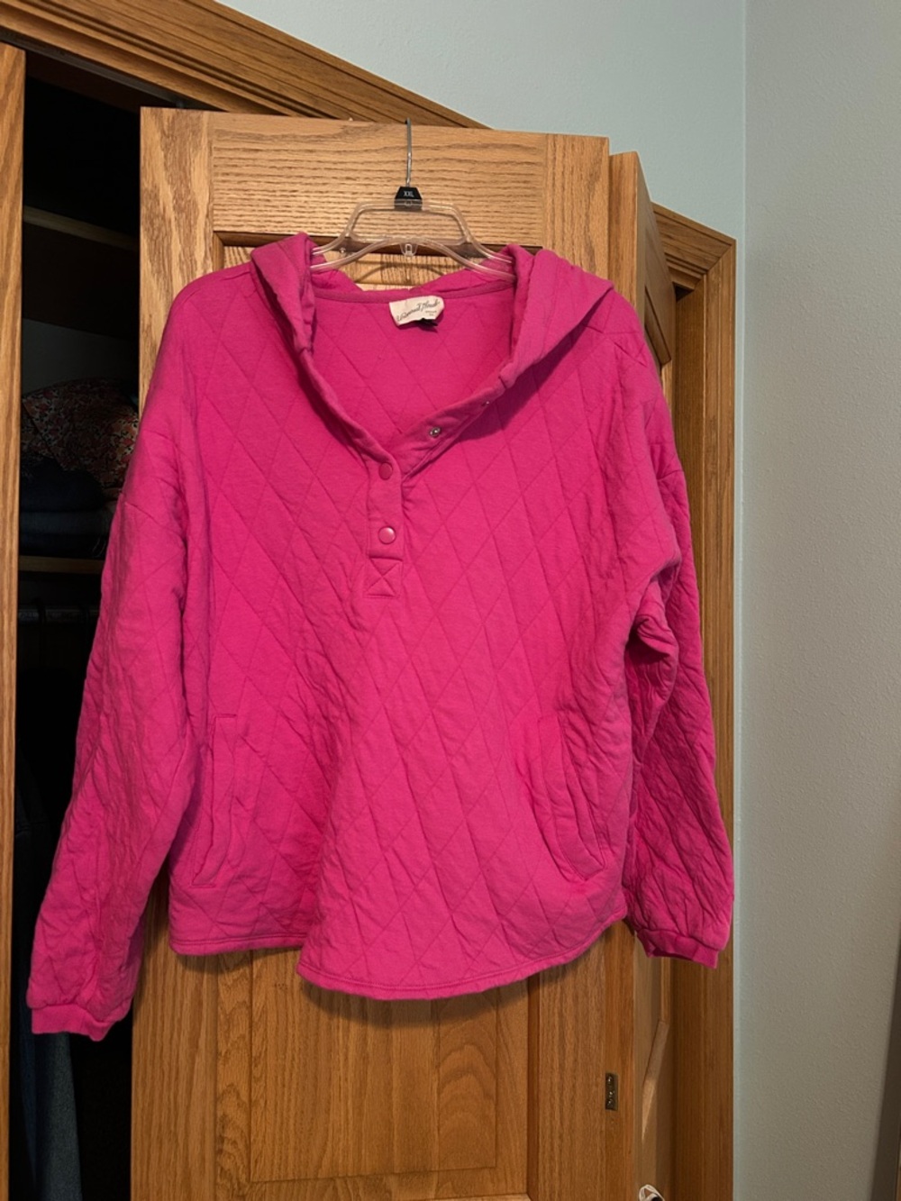 Universal Thread Hot Pink Quilted Pullover Hoodie